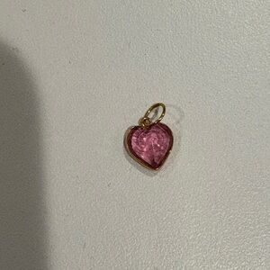 18k Gold Pink Tourmaline Heart Pendant